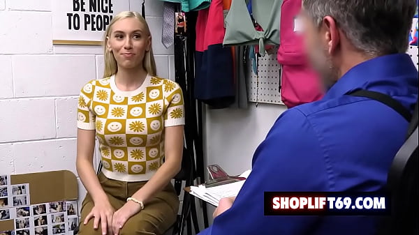 Blonde teen thief Kay Lovely fucks with the LP officer to earn her freedom