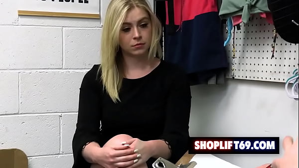 Hot blonde teen Krissy Knight fucked by the LP officer for stealing lingerie at the store