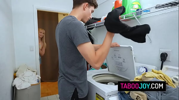 Blonde teen stepsister Stella Chiyoki with perky tits takes stepbrother’s big cock from behind