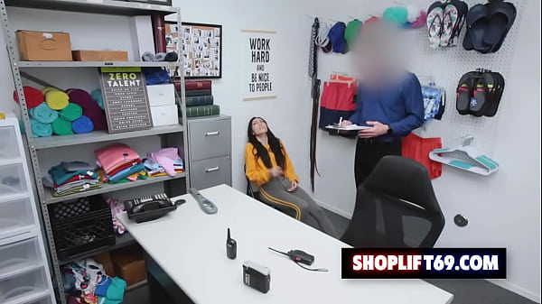 Sexy teen shoplifter Judy Jolie agrees security guard to fuck her pussy just not to call the cops